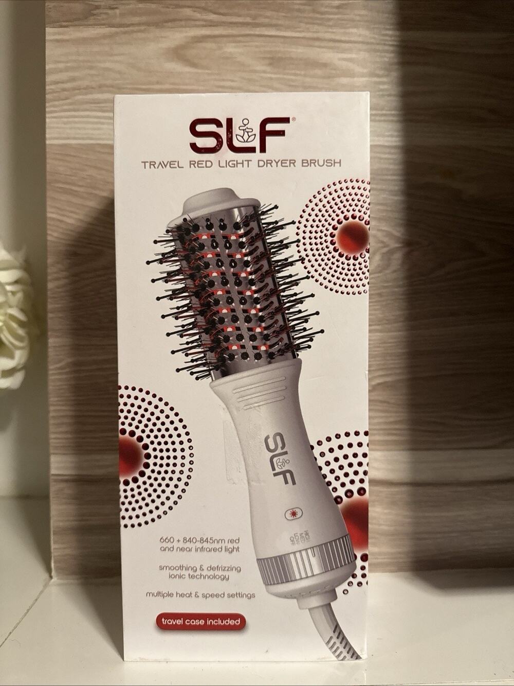 SLF Travel Dryer Hair Brush with Red Light Therapy